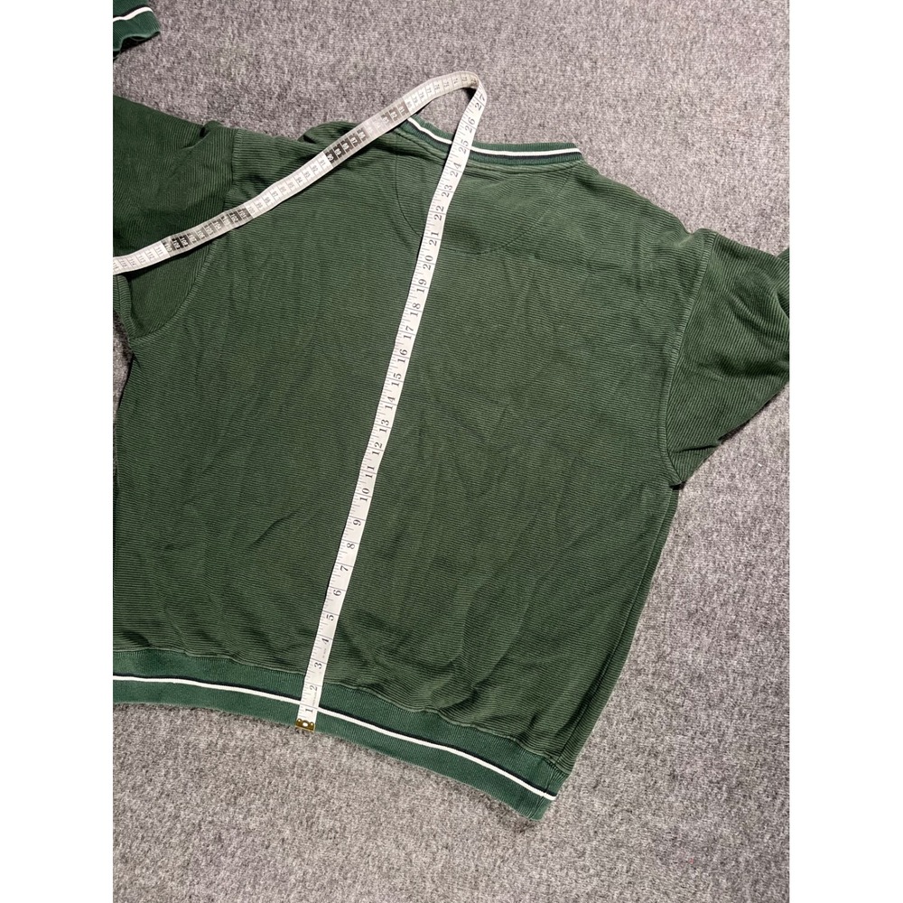 Vintage 90s Michigan State Spartans Ribbed Crewneck Sweater Green Medium Cadre - Picture 5 of 6